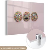 MuchoWow® Glasschilderij 60x40 cm - Schilderij acrylglas - Sprinkle koekjes - Foto op glas - Schilderijen