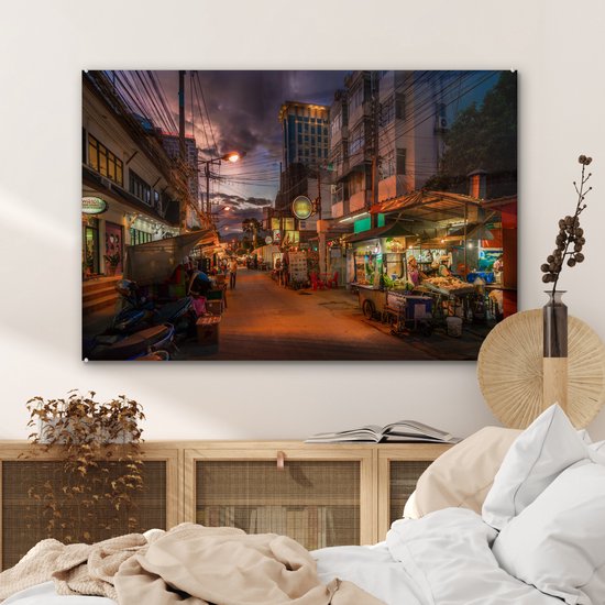 Peinture sur verre - Rue au crépuscule - 90x60 cm - Peintures sur Verre Peintures - Photo sur Glas