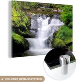 MuchoWow® Glasschilderij 30x20 cm - Schilderij acrylglas - Water - Natuur - Waterval - Foto op glas - Schilderijen