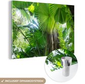 MuchoWow® Glasschilderij 120x80 cm - Schilderij acrylglas - Tropisch regenwoud - Foto op glas - Schilderijen
