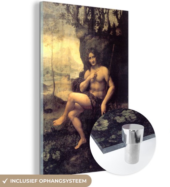 Glasschilderij - St John in the wilderness - Leonardo da Vinci - Plexiglas Schilderijen