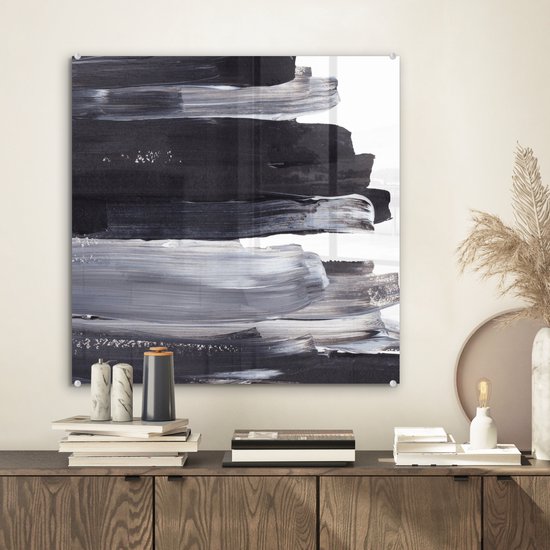MuchoWow® Peinture sur verre 50x50 cm - Peinture sur verre acrylique - Peinture - Zwart - Design - Photo sur verre - Peintures