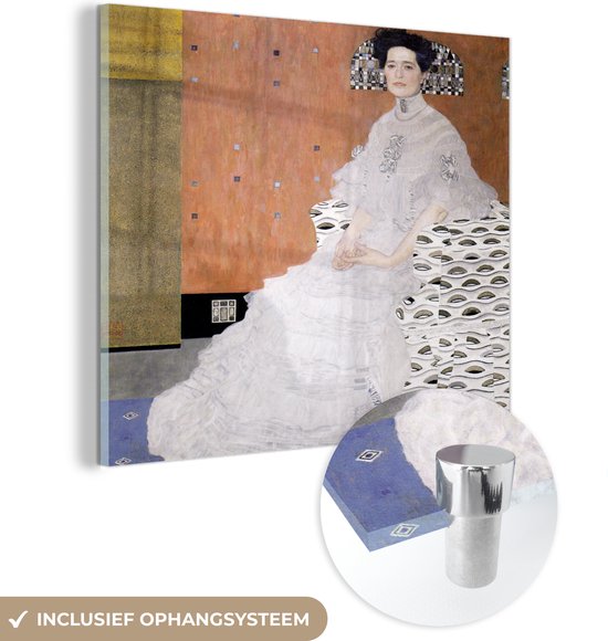 MuchoWow® Glasschilderij - Fritza Riedler - Gustav Klimt - Acrylglas Schilderijen - Foto op Glas