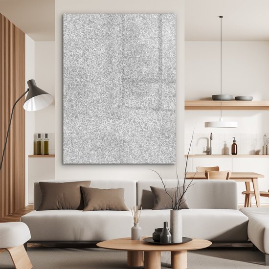 MuchoWow® Peinture sur verre 120x160 cm - Peinture sur verre acrylique - Granit - Structure - Grijs - Design - Photo sur verre - Peintures