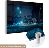 MuchoWow® Peinture sur verre 60x40 cm - Peinture sur verre - New York - Brooklyn - Pont - Photo sur verre acrylique - Peintures