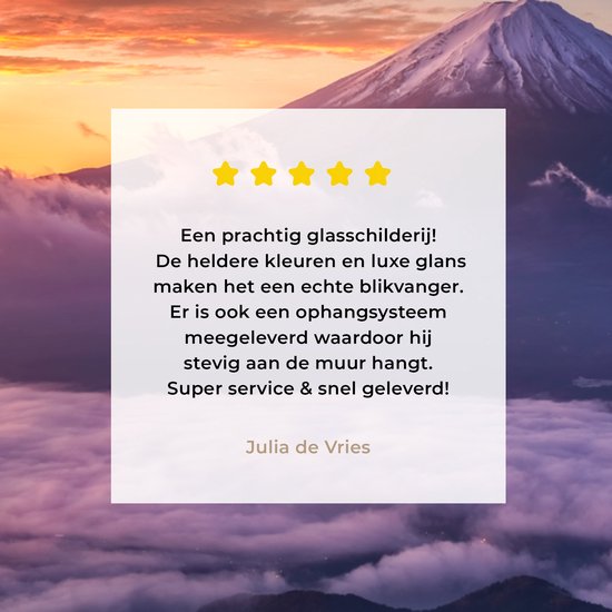 MuchoWow® Peinture sur Verre - Montagnes dans la brume - 120x80 cm - Peintures Acrylique - Photo sur Glas