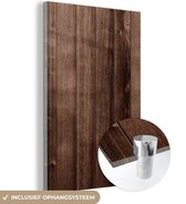 MuchoWow® Peinture sur verre 40x60 cm - Peinture sur verre acrylique - Planche - Marron - Vintage - Bois - Photo sur verre - Peintures