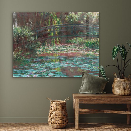 MuchoWow® Peinture sur verre 120x90 cm - Peinture sur verre acrylique - Étang aux Water - Peinture de Claude Monet - Photo sur verre - Peintures