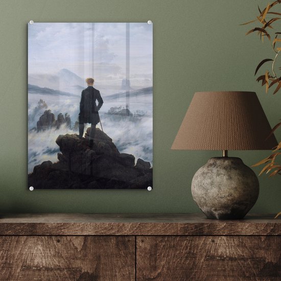 Peinture sur verre - Le promeneur au-dessus des brumes - Peinture de Caspar David Friedrich - 30x40 cm - Peintures sur Verre Peintures - Photo sur Glas