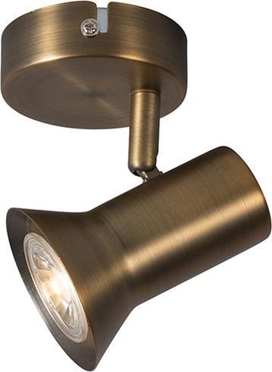 QAZQA karin - Moderne Plafondspot | Spotje | Opbouwspot - 1 lichts - L 130 mm - Brons - Woonkamer | Slaapkamer | Keuken