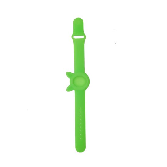 Premium Siliconen Armband met Oortjes geschikt voor Apple AirTag voor Kinderen Groen | AirTag-sleutelhanger Hoesje Kind | Polsband GPS Horloge Kind | Tracker Houder Armband | Trackers Band | Peuter | AirTag Polsband