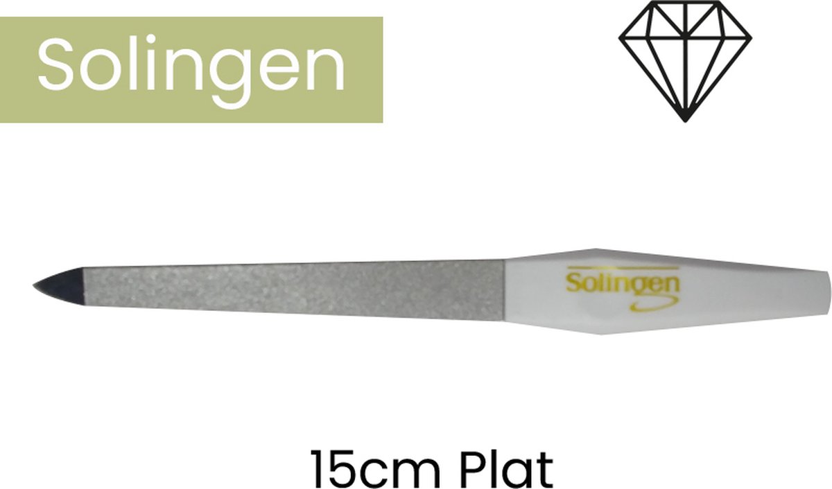 Solingen - Professionele Diamant Nagelvijl - 15CM – Mooie & Verzorgde Nagels - Nagelriemen - Manicure - Alle Nagels - 1 Jaar Garantie