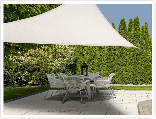 Toile d'ombrage / parasol en plastique triangle crème / beige - 3,6 x 3,6 x  3,6 mètres... | bol.com