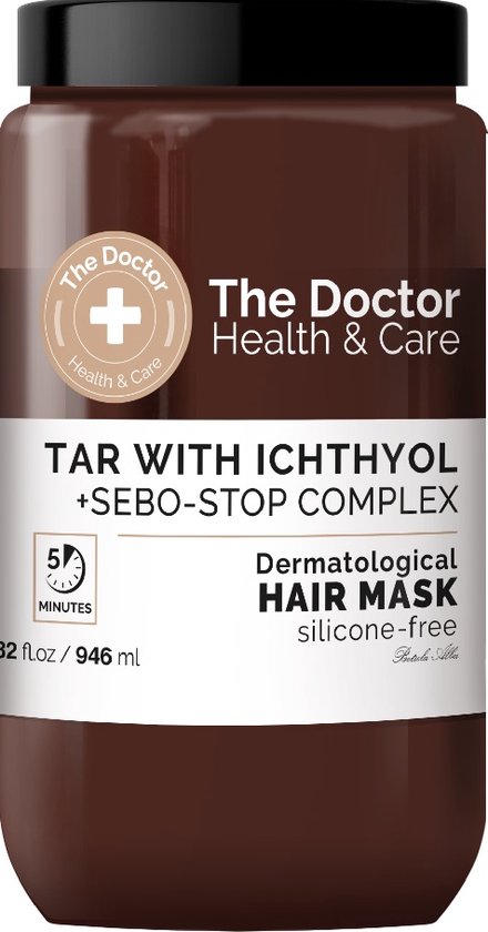 Health & Care haarmasker tegen vet haar Lichen + Ichthyol + Sebo-Stop  Complex 946ml | bol.com