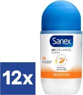 Bol.com Sanex - Deo Roll - Dermo Sensitive - 12 x 50 ml - Voordeelverpakking aanbieding