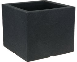 Pro Garden Plantenpot/bloempot Squarepot - Tuin buiten - kunststof - antraciet - 40 x 40 x 33 cm - vierkant