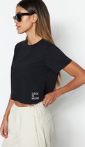 Trendyol TWOSS23TS00125 Volwassenen Vrouwen T-shirt - Zwart - XL