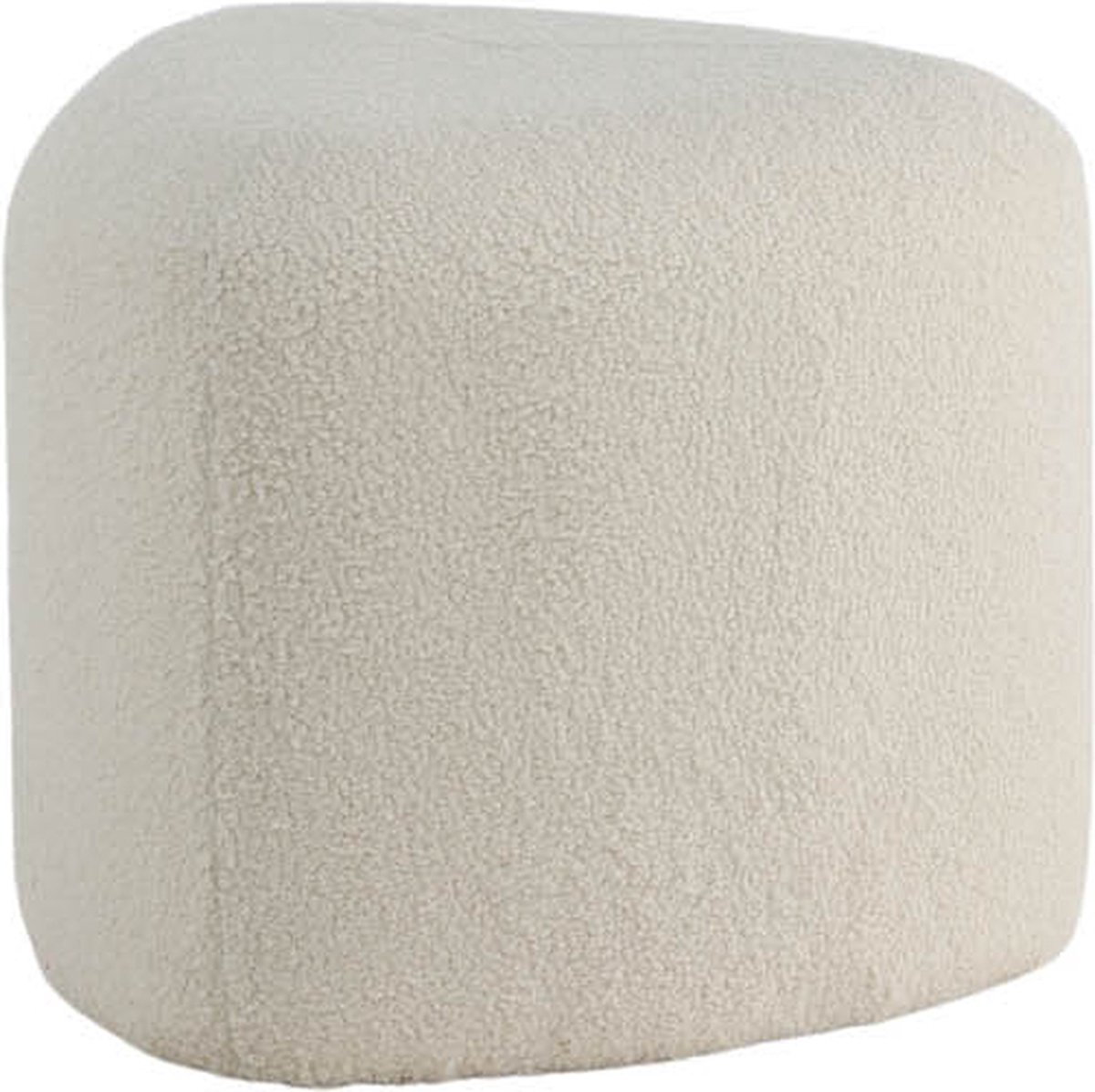 Peg poef, hocker Ø46cm teddystof wit.