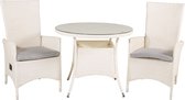 Ensemble salon de jardin Volta table Ø90cm et 2 chaises Padova blanc.