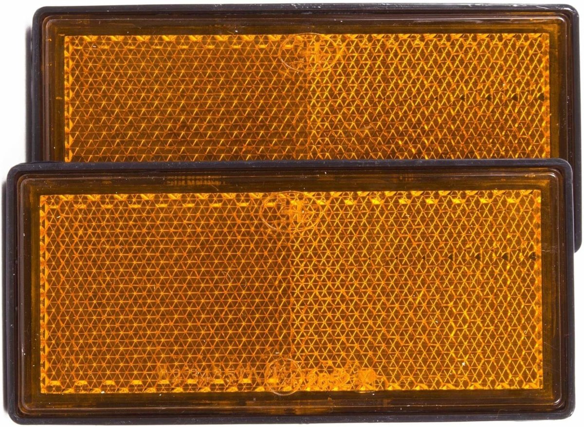 Réflecteur orange 69x32mm autocollant petit