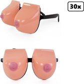 30x Borsten bril 3D - carnaval festival feest party bril borsten tieten thema optocht fun uitdeel