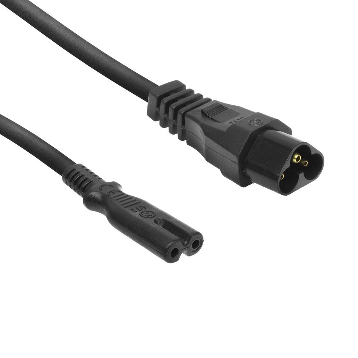 ACT Netsnoer C6 - C7 zwart 0,2 m AK5249