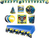 Batman - Feestpakket - Verjaardag _ Versiering - Kinderfeest - Tafelkleed - Bekers - Bordjes - Servetten - Slinger - Ballonnen - Feesthoedjes - Uitdeelzakjes.