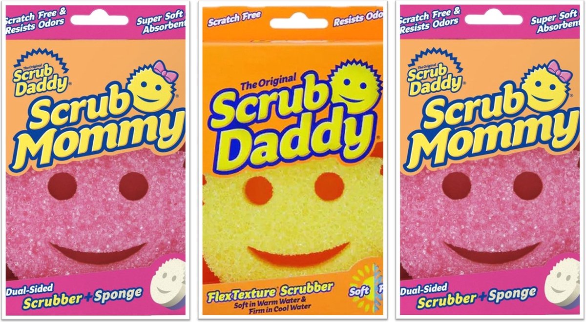 Scrub Daddy Color Eponge Smiley Anti-Rayures, Eponge Vaisselle
