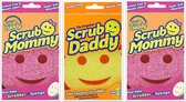 Éponges à récurer Pink Stuff - Scrub Daddy & 2 x Scrub Mommy