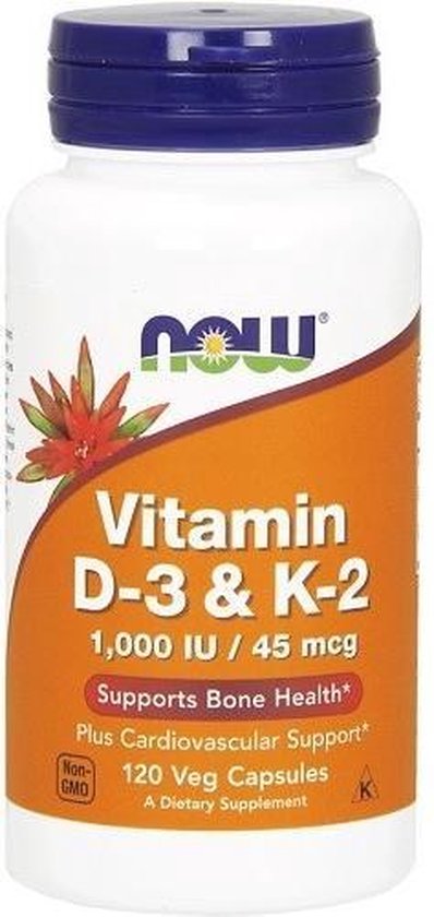Vitamine D-3 & K-2 Now Foods 120v-caps