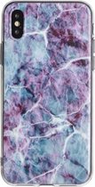 Lunso - backcover hoes - Geschikt voor iPhone 7 Plus / 8 Plus - Marble Scarlett