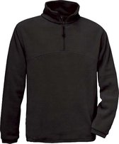 Fleecevest 'Highlander+ 1/4 Zip Fleece Top' merk B&C maat L Zwart