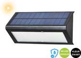 Solar Buitenlamp (Wit licht 4000k) - Kleur Zwart ABS - UV bestendig - 48 Leds - Zonnepaneel - Led verlichting - Verstraler Buitenlamp - Bewegingssensor - Volledig op Zonne-energie - 2023 model