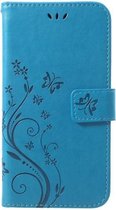 GadgetBay Vlinder Wallet Kunstleer TPU Case iPhone XR - Blauw hoesje
