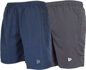 2-Pack Donnay Micro Fiber Short (Ian) - Pantalons de sport - Homme - taille M - Marine & Anthracite