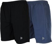 Lot de 2 shorts Donnay en Micro (Ian) - Pantalons de sport - Homme - Taille L - Zwart et bleu marine