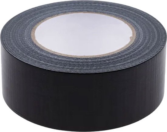 Zwarte, compacte rol ducttape.