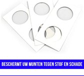 Allernieuwste.nl® 100 stuks 31.5 mm Kartonnen Munthouders Te Nieten - Beschrijfbaar Karton - Munt Houders Wit 31.5 mm