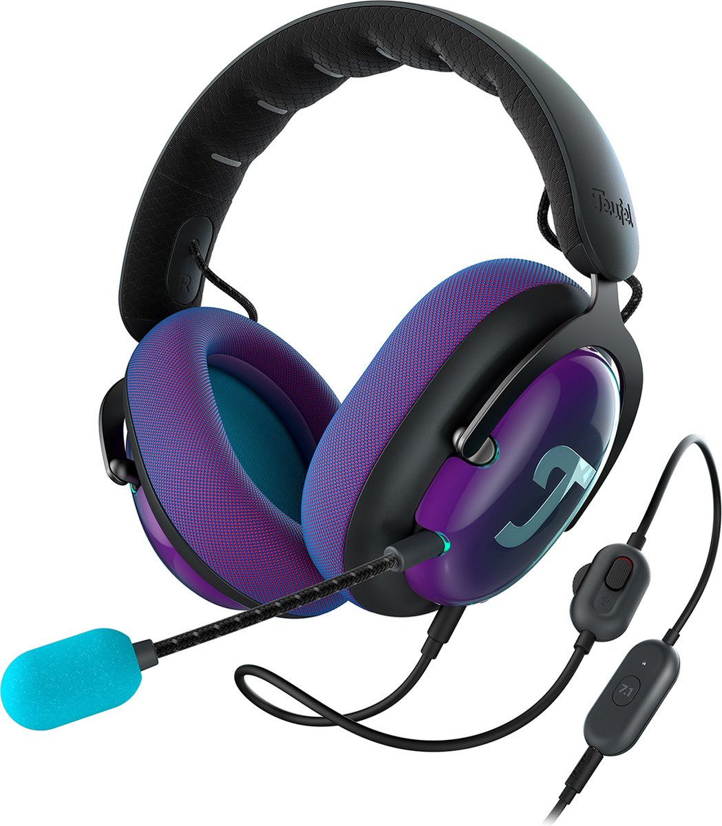 Teufel ZOLA | Bekabelde over-ear headset met microfoon voor games, muziek en home-office, 7.1 binaurale surround sound - zwart/violet