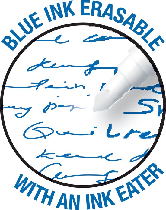 BIC Ink Eater Inktwissers met Correctiepen- Blauw - Wisser - Pak van 12 - BIC