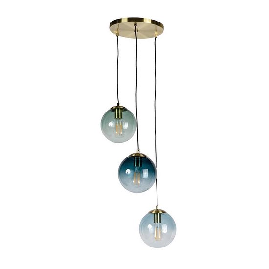 QAZQA pallon - Art Deco Hanglamp - 3 lichts - Ø 450 mm - Messing - Woonkamer | Slaapkamer
