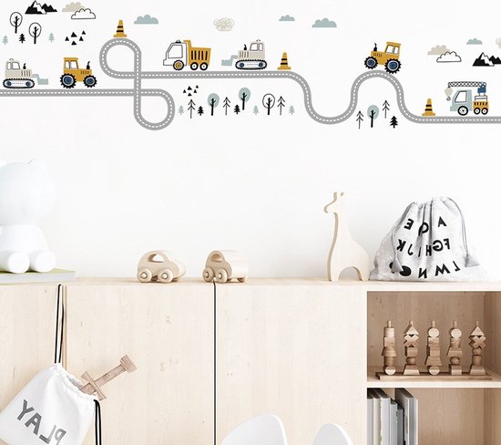 Stickerkamer® | Stickers muraux | Voitures | Véhicules de chantier | Construction | Chambre des enfants | Garçon | Fille | Robuste | Camion benne