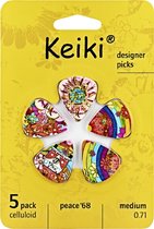 Keiki® Designer Series 0.71 mm Celluloid Picks Peace '68 - Plectrum set