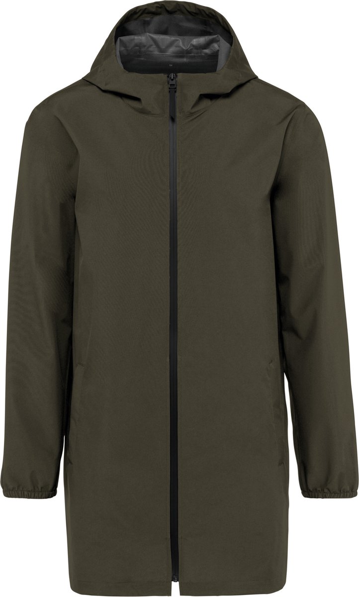 Gerecyclede waterdichte unisex jas met rits Organic Khaki