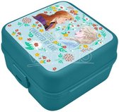 Disney Frozen broodtrommel/lunchbox voor kinderen - blauw - kunststof - 14 x 8 cm