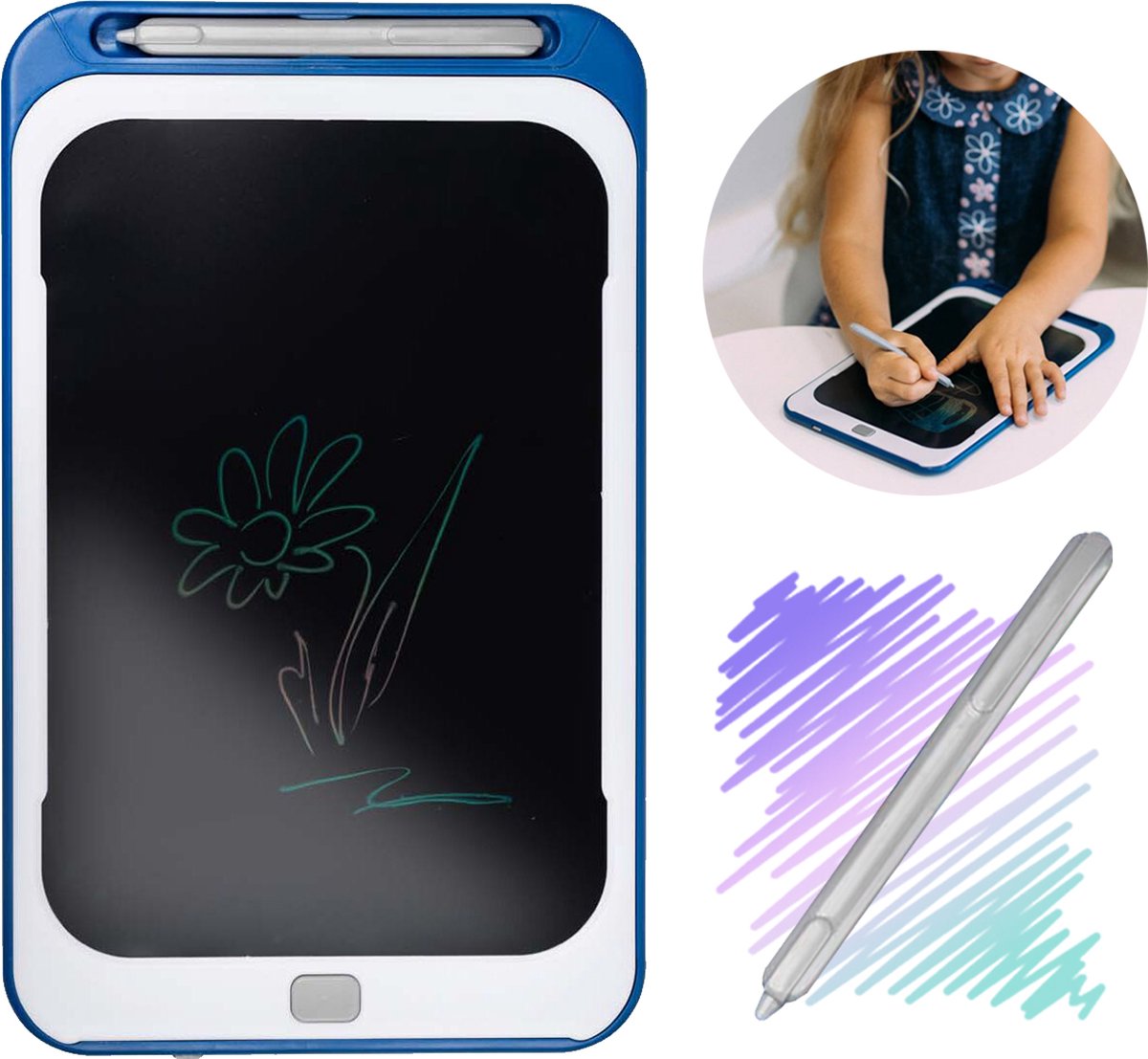 Free2Play by FreeON LCD Tekentablet voor kinderen - 8.5 inch kleurenscherm - Blauw