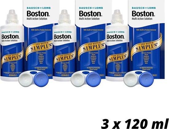 Boston Simplus - alles-in-één lenzenvloeistof - 3x 120ml - harde lenzen