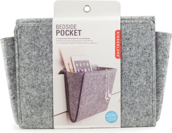 Pocket – Opbergzak voor je bed - Woonaccessoires Vilt Grijs – | bol.com
