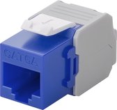 Keystone Cat 6A - Blauw - Jusqu'à 10 Gbit - Powteq - Pour panneau de brassage ou prise - Qualité Premium