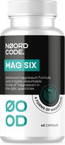 NoordCode Mag Six | 6 Vormen Magnesium | Citraat-Malaat-Tauraat-Bisglycinaat-Glycerofosfaat-Hydroxide | Magnesium Capsules | Voedingssupplement | Met Vitamine B6 | 60 Capsules
